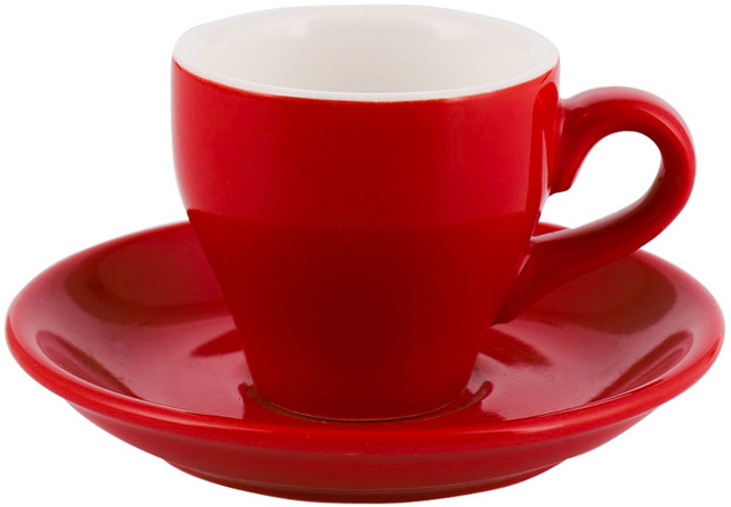 80ml 커피잔 세트 컵 에스프레소 80ml 도자기 카페 찻잔, 01.80mL 레드-컵 접시 세트 * 1개 * 1개, 1개
