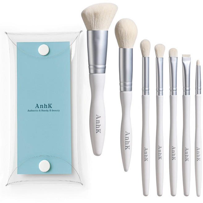 안크 소프트 밀키 메이크업 브러쉬세트 브러쉬 세트 7종, 1개, 화이트