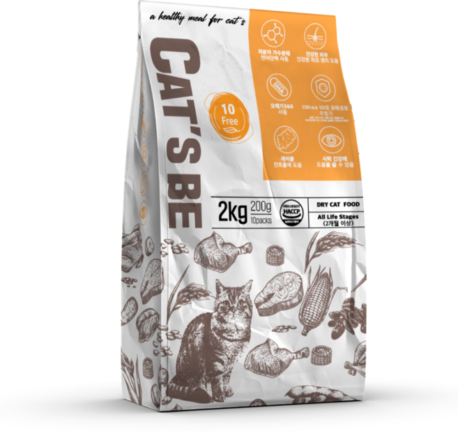 팜스코 전연령 캣츠비 10-FREE 가수분해연어+_유기농원료 고양이사료 건식사료, 연어, 2kg, 1개