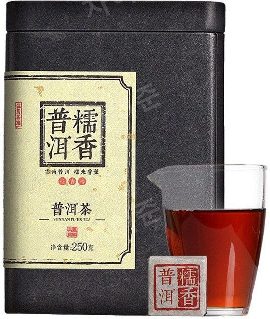 운남성 찹쌀향 보이차 숙차 순향 250g 2통, 1개입