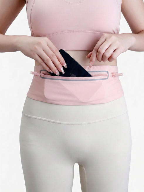 스파이더런 초경량 러닝벨트 플립벨트 러닝 힙색 운동 허리 가방, 1개, 파스텔 핑크