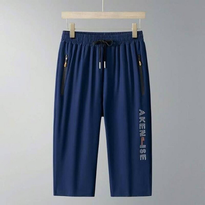 大尺碼運動短褲男休閒七分褲子直筒冰絲涼感褲夏天速乾工作短褲登山寬褲男生吸濕排汗居家透氣短褲慢跑步短褲薄寬鬆彈性鬆緊冰涼褲