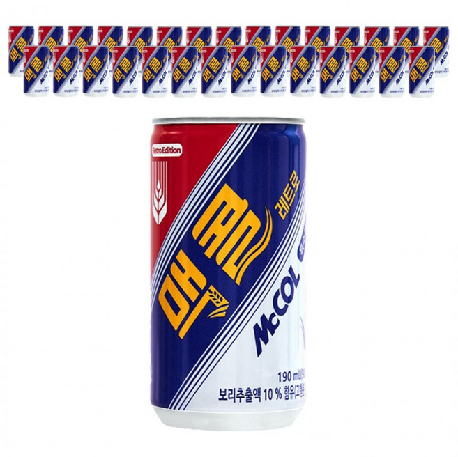 일화_맥콜 190ml 0캔 보리탄산음료 미니캔, 30개