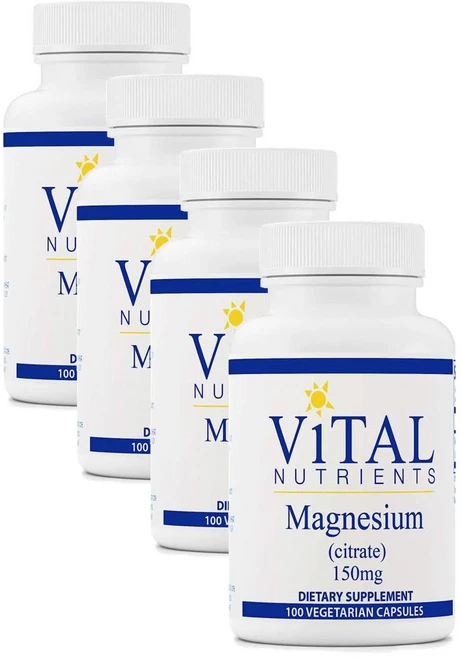 바이탈 뉴트리언츠 마그네슘 시트레이트 150mg 캡슐 Vital Nutrients Magnesium Citrate, 100정, 4개 - 쿠팡