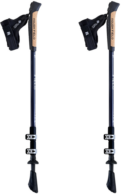 러프필드 노르딕 워킹 스틱 바로슬림 3단 2P 1세트 + 케이스, 네이비, 1개