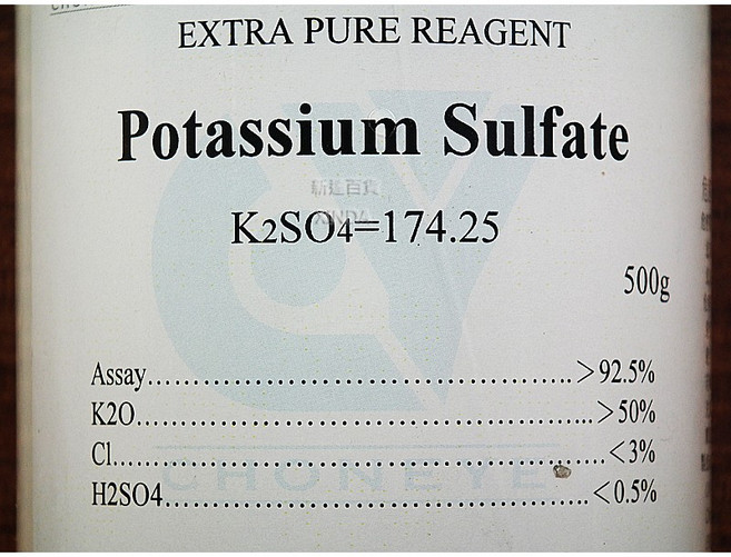 硫酸鉀 試藥級 500克, 1個