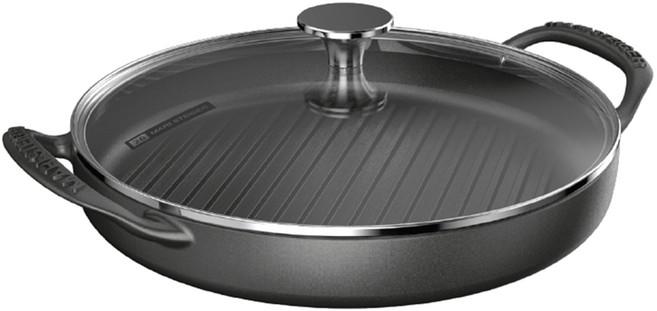 마리슈타이거 무쇠 주물 블랙시리즈 베이비웍 그릴팬, 1개, 그릴팬 블랙, 26cm