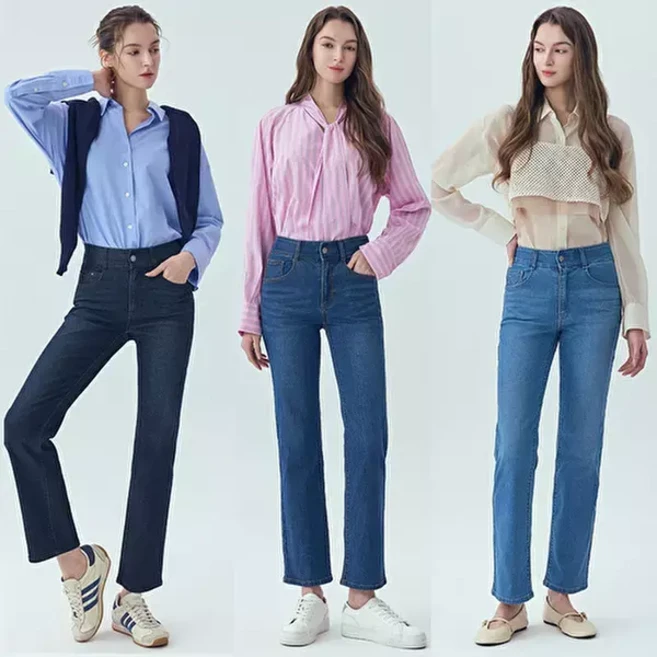 [뱅뱅]26SS 봄 여성 라이크라 스트레이트 데님 3종