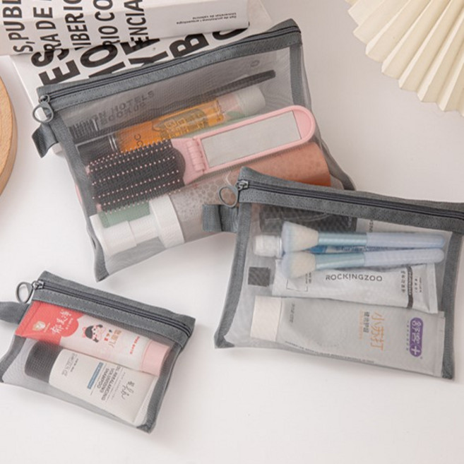 [추가증정] 메쉬파우치 3종 세트 여행용 화장 파우치