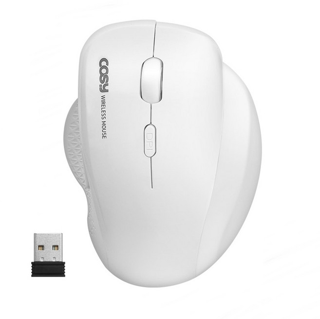코시 무소음 세미 버티컬 무선마우스 M4059WL, M2068WL, 화이트