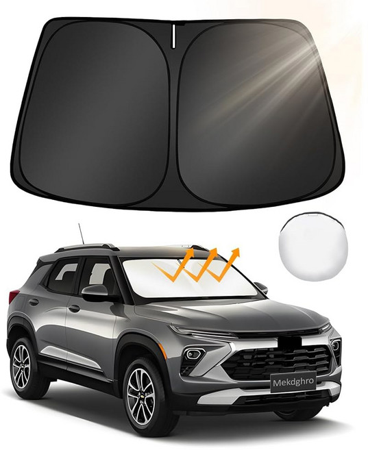렉서스 ES 세단 ES250 ES300h ES350 2019-2025용 메크드로 커스텀 핏 윈드실드 선쉐이드 접이식 설치 및 보관이 간편 전체 커버력 210T 반사 패브릭, 66 for Trailblazer 2021-2025