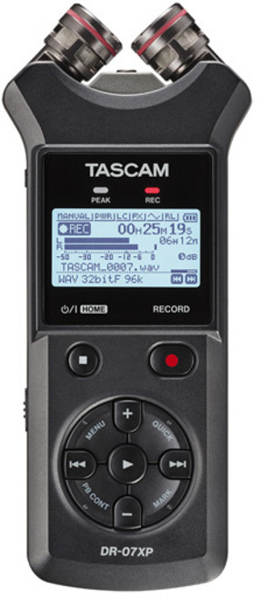 타스캠 TASCAM 포터블 레코더 녹음기 휴대용 보이스 레코더 ASMR 녹음 인터뷰등 다용도, DR-07XP