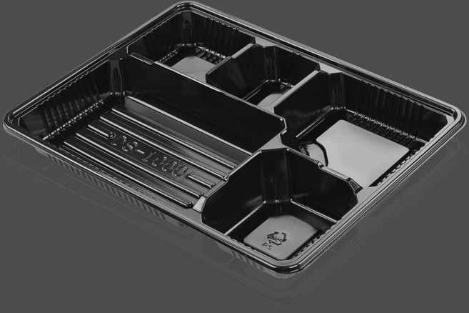 배달포장용기 도시락/5칸(DS-1000) 검정, 4세트