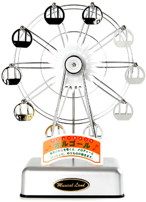 라베끄 뮤지컬랜드 페리휠 관람차 산쿄 Sankyo 뮤직박스 오르골(중)/하울의 움직이는성/해리포터/친구 생일 결혼 졸업 출산 돌 집들이 스승의날선물/방송국 인테리어소품, 실버(silver)