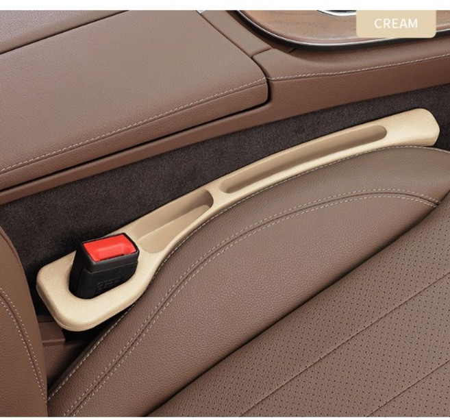 모에파 자동차 조수석+보조석 사이드 포켓 틈새쿠션 수납 우레탄 차량용 악세서리, 1세트, 크림