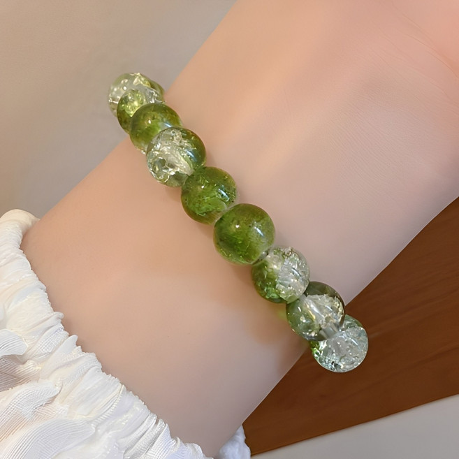 웨젼 여성 에메랄드 크리스탈 비즈 팔찌