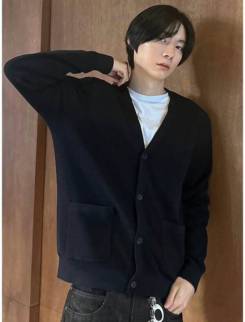 지오지아 남성용 코튼 크로셰 면 브이넥 가디건 AEF1EC1101