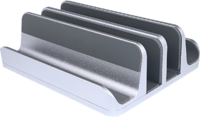 감성공장 버티컬 노트북 맥북 아이패드 태플릿 수직 거치대 스탠드 받침대 알루미늄 클램쉘, 4슬롯 실버, 1개