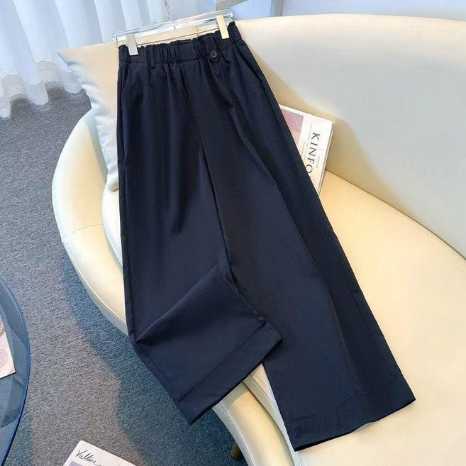 九分闊腿褲女夏季薄款洋氣質顯瘦垂感寬鬆休閒褲子 副廠商品