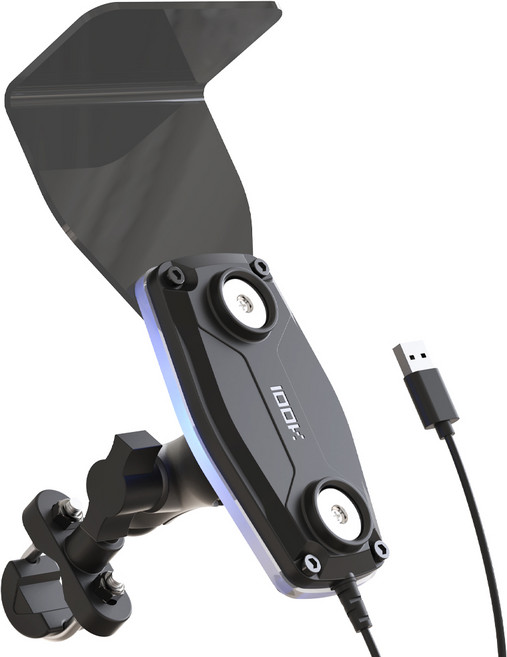 백케이 오토바이 자석거치대 USB타입 딱판 충전패드 핸들형 LED, 핸들형거치대, 블랙