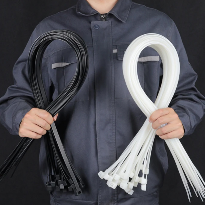 큰나무 길고 튼튼한 중 대 특대형 케이블타이 공업용 가정용 300~920mm, 블랙, 100개입