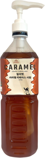 릴리벳 카라멜 티베이스 시럽 업소용 대용량 펌프증정, 1개, 1.2kg