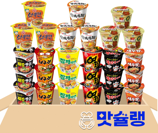 [맛슐랭] 너구리3+불닭3+새우탕3+스낵면3+안성탕면3+열라면3+짜파게티범벅3+참깨라면3+튀김우동3