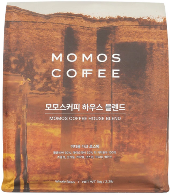 모모스커피모모스 MOMOS 커피 하우스 블렌드 1Kg 생두 홀빈 고소한 단맛 원두커피, 1