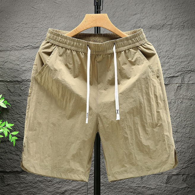 男士潮流休閒五分褲, 1個, K091#卡其色4XL 170-180
