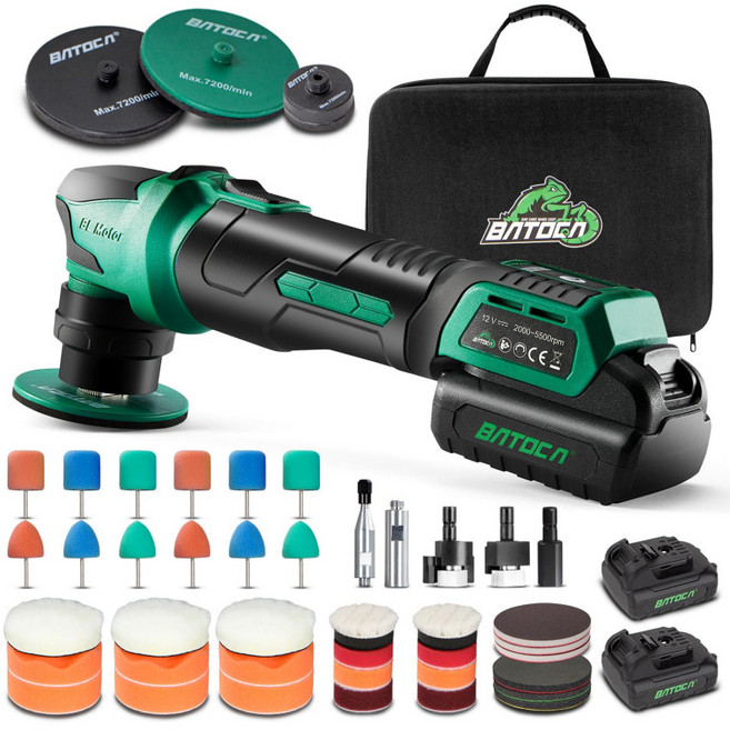 바토카 S4 미니 무선 폴리셔 - 듀얼 액션(DA) / 싱글 액션(RO) 원터치 자동차 광택기, 단일 사이즈