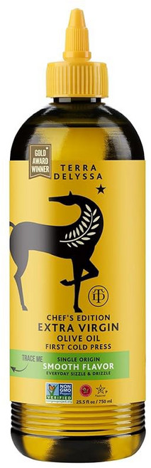 테라 델리사 셰프 에디션 엑스트라 버진 올리브 오일 짜낼 수 있 병 퍼스트 콜드 프레스 튀니지 싱글 오리진, 1개, 750ml