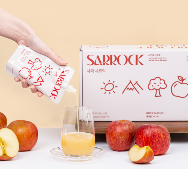 100% NFC 착즙주스 사과 샤르락 물 한 방울도 넣지 않은 사과즙 HACCP, 120g, 24개