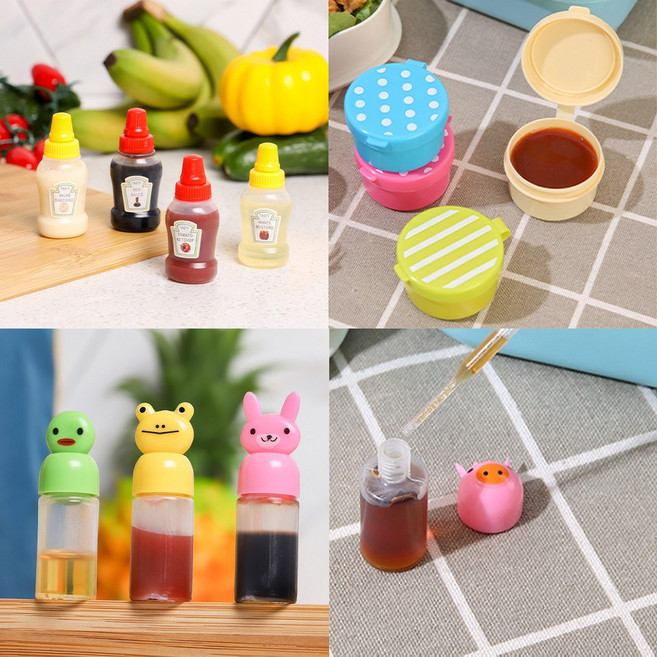 도시락 꾸미기 미니 소스통 케찹 머스타드 마요네즈 소스병 소풍 집 피크닉 R376-O, 01.미니 케찹병 4p R376