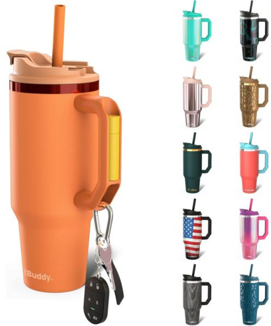 텀블러 대용량 보냉 운동 프로스트 버디 락커 40 oz 스테인리스 스틸 진공 단열 뚜껑 및 빨대 포함 물용 여행용 머그컵 홀더 친화적 남녀 모두를 위한 선물 노던 라이트, Pumpkin Spice