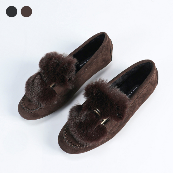 여성 겨울로퍼 털신 방한화 안감 기모 토끼털 PZ-8836-5-FRLP