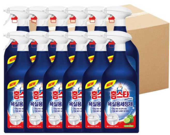 홈스타 맥스프레쉬 욕실용 세정제 라임바질만다린 향 900mlX12개입(1박스) 강력세정, 900ml, 1개