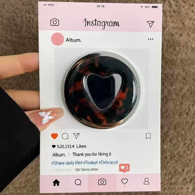 BULA불라 맥세이프 거울 그립 스마트톡, 1개, 브라운 하트