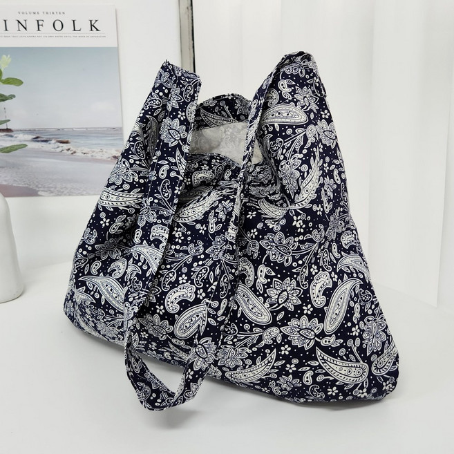 페이즐리 에코백 반다나 가벼운 숄더백 데일리백