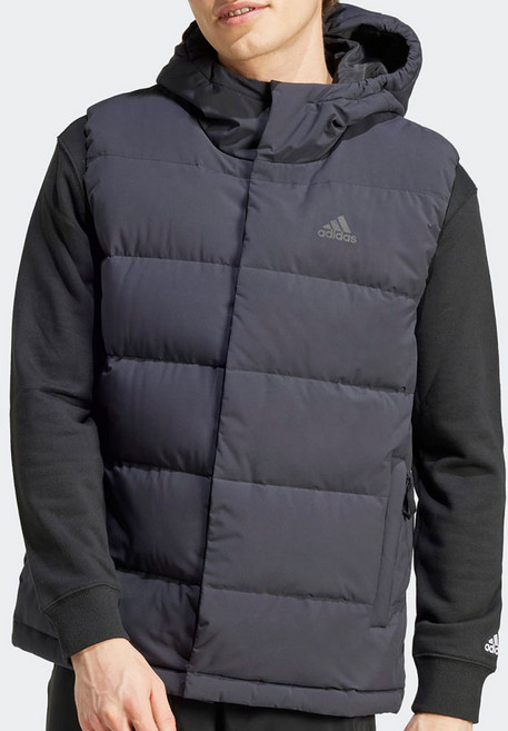 아디다스 오리털 패딩 후드집업 조끼 HELIONIC 겨울 점퍼 블랙 남여공용 + ALS 마스크