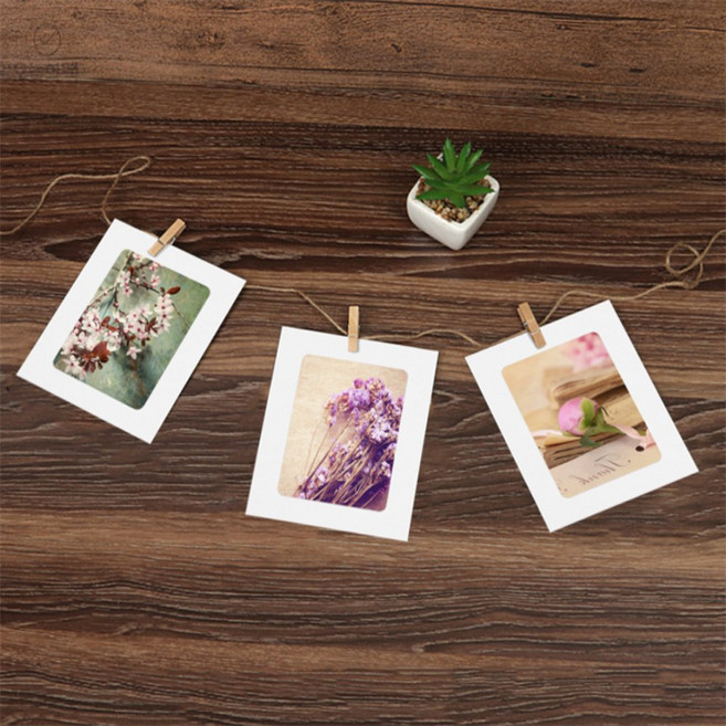 [하루셀렉] 종이 가랜드 액자 10개입 9.4x11.4cm 사진걸이 파티 장식 미니액자