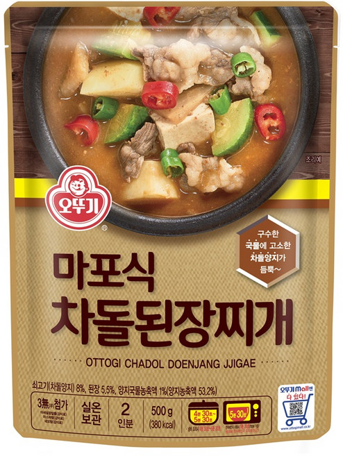 오뚜기 마포식 차돌된장찌개, 500g, 1개