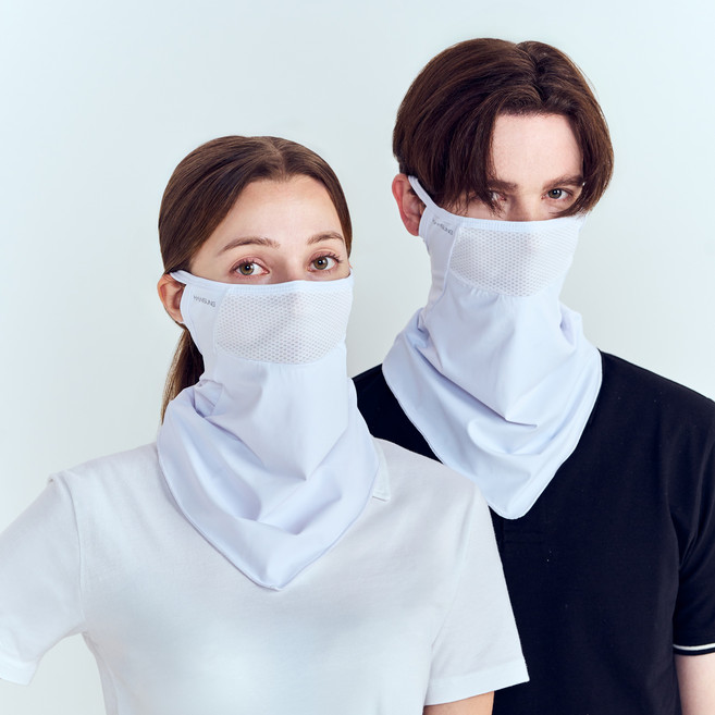 한성스포츠 자외선차단 마스크 얼굴 햇빛 가리개 쿨 마스크, L-XL, 화이트, 1개