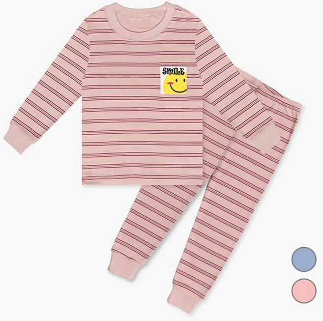 멜리스 국내생산 아동용 스마일 30수 후라이스 실내복 9부내의 상하세트