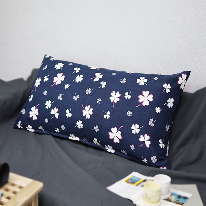 (커버+솜포함) 대형 등쿠션 등받이쿠션 110X60 사이즈, 110X60 등쿠션, 클로버, 네이비핑크 (솜포함)