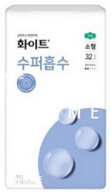 화이트 수퍼흡수 소형 생리대 날개형, 32개입, 6개