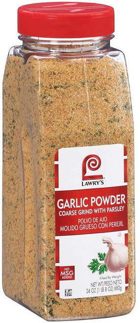 Lawry's 파슬리가 들어간 굵은 갈릭 소금 793.8g 28온스 쇠고기 가금류 볶음 파스타용 마늘 파슬리 시즈닝 828.8ml 용기 1개 265749, 마늘 파우더, 1