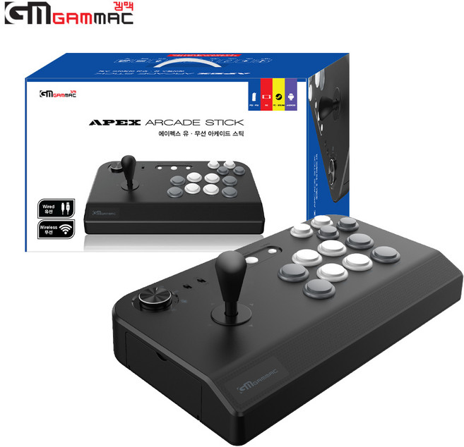 에이펙스 유 무선 아케이드 조이 스틱 PS4 NS PC 안드로이드 휴대폰 게임 호환 터보 레트로 철권 컨트롤러, 1개