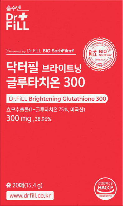 닥터필 브라이트닝 글루타치온 300 초고함량 필름 식약청인증, 1박스, 15.4g