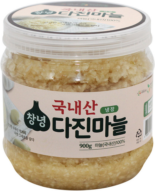 국산 당일제조 창녕 냉장 다진마늘, 900g, 1개