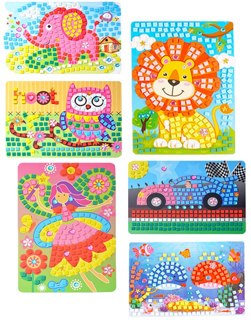 감성팩토리 모자이크스티커 EVA 놀이 6종, 1세트, E타입